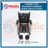 Chrome Steel Reclining Commode Wheelchair PL Science Medic