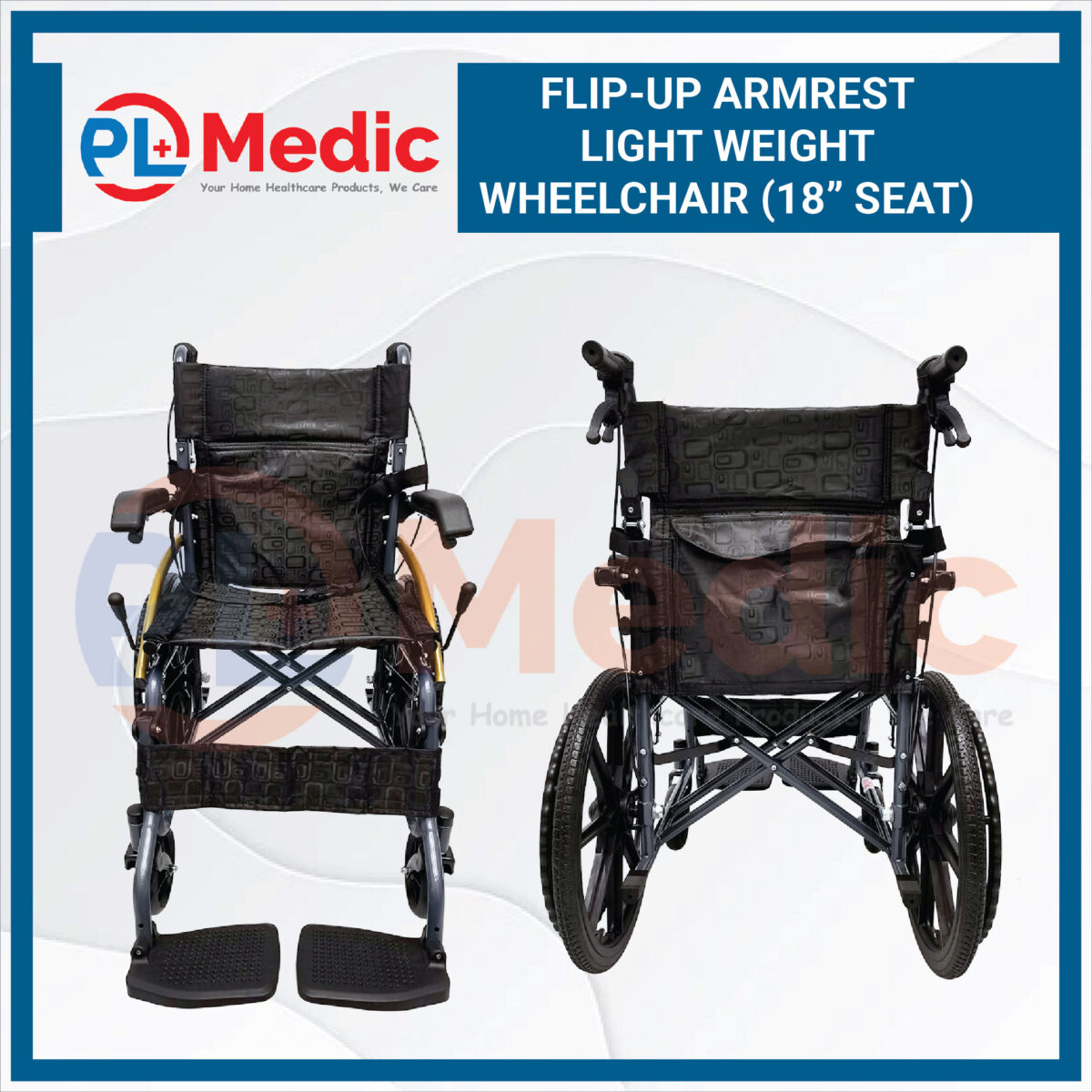 Flip-up Armrest Light Weight Wheelchair PL Science Medic