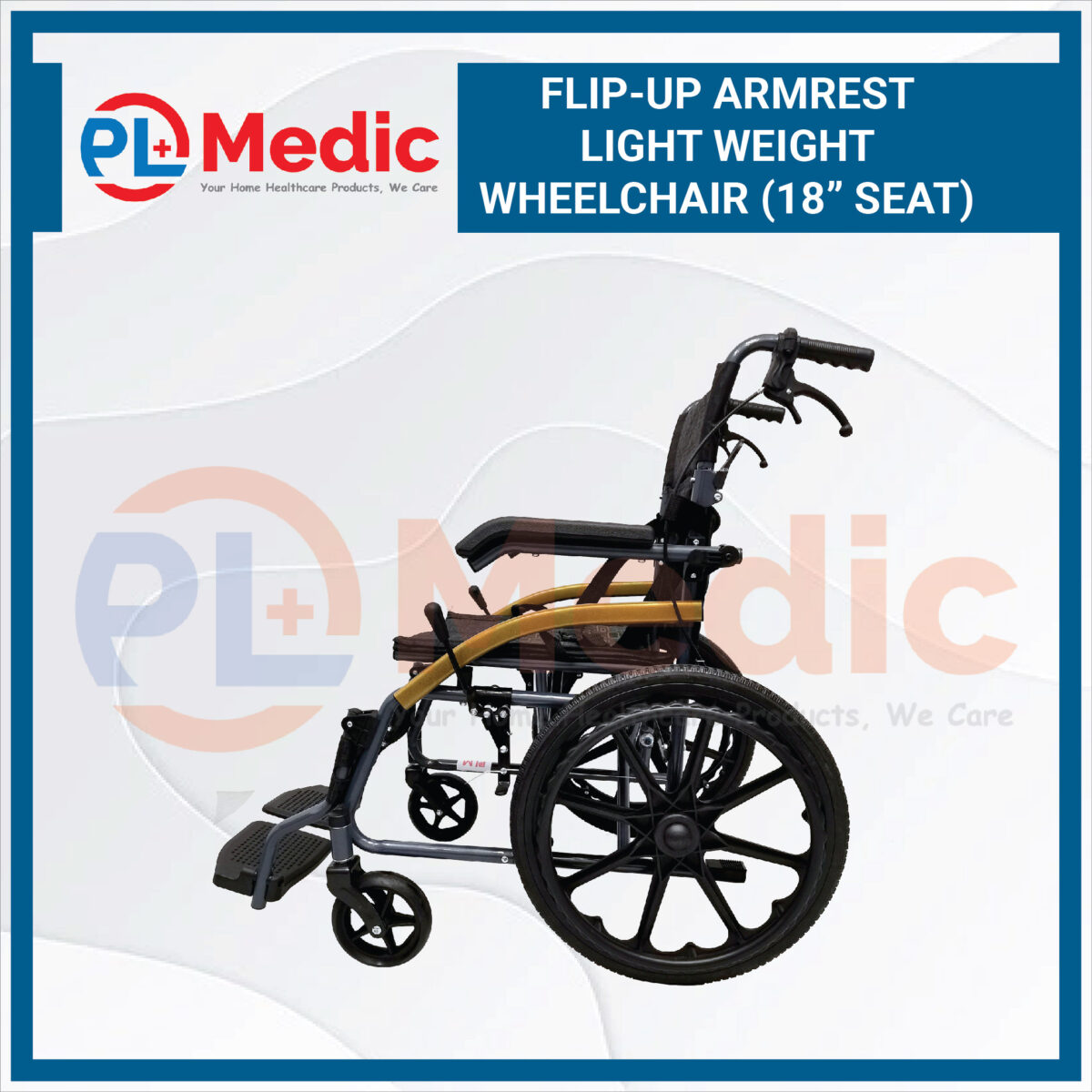 Flip-up Armrest Light Weight Wheelchair PL Science Medic