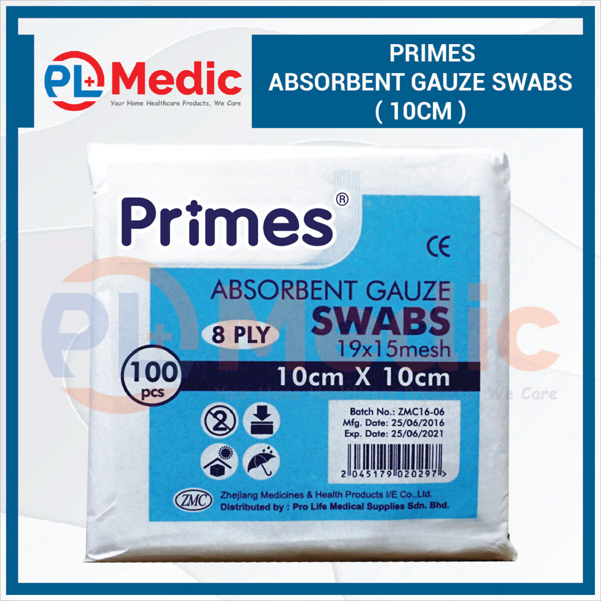 Primes Absorbent Gauze Swab PL Science Medic